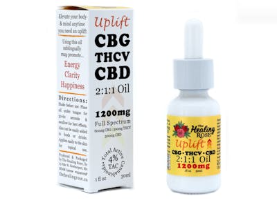 The Healing Rose Uplift Oil CBG THCV CBD 2:1:1 - (1200mg) For Sale ...