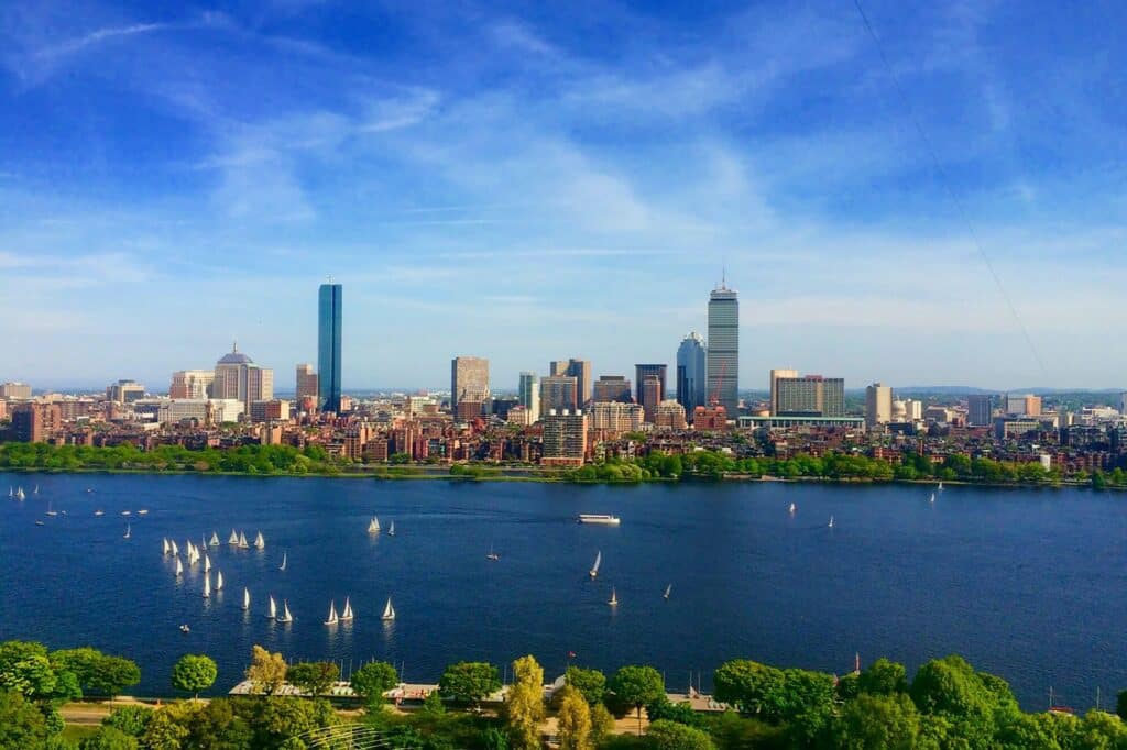 View of the Boston Skyline across the river