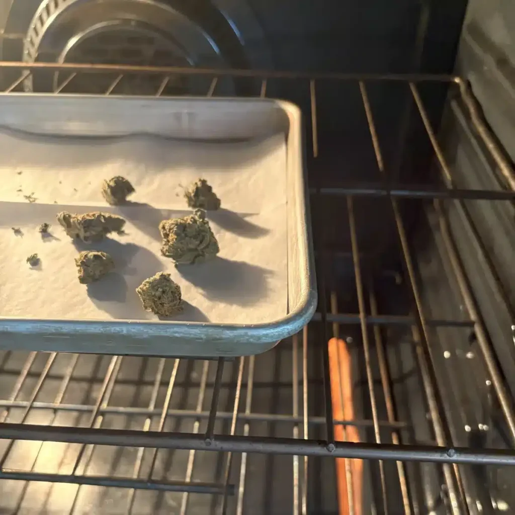 Baking sheet in oven
