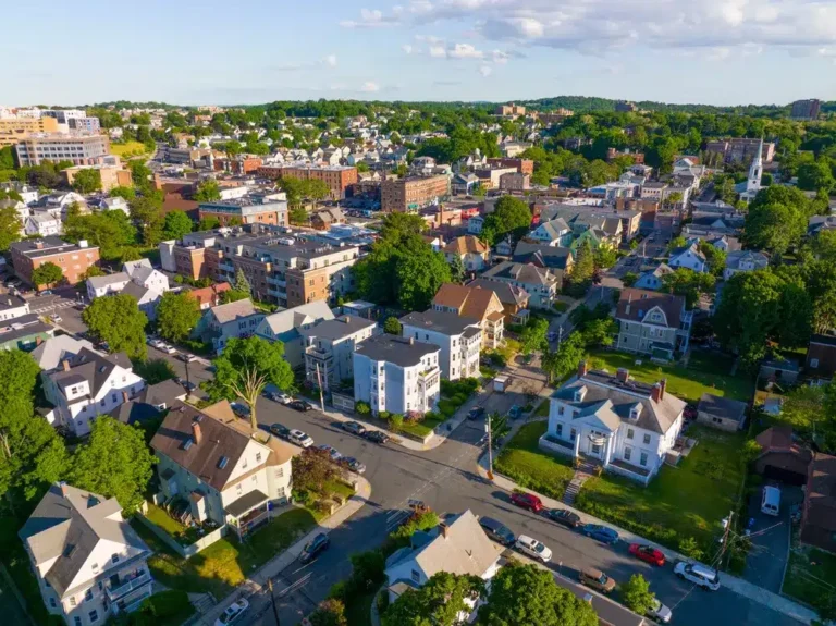 Aerial view of Brighton, MA