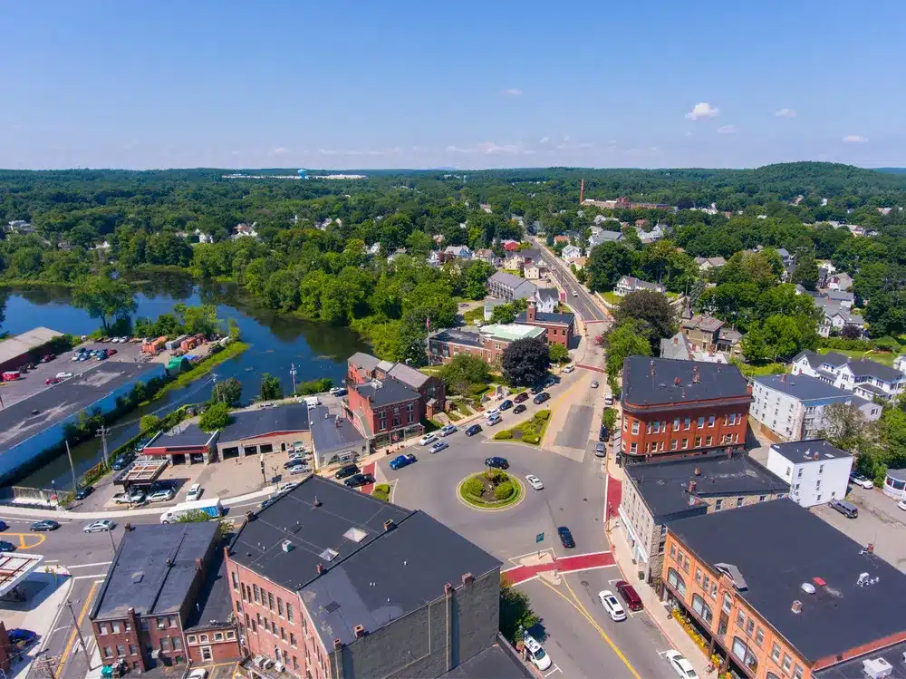Hudson MA aerial view
