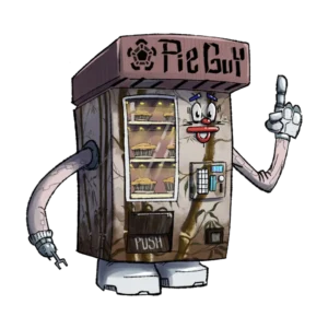 Pie Guy Vending Machine Sticker Art