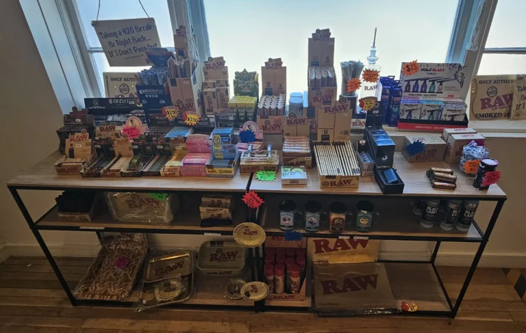 Cannabis Accessories on a table at Garden Remedies Newton Cannabis Dispensary