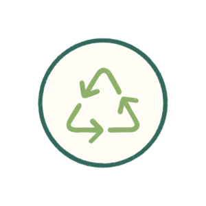 Green recycling symbol icon representing sustainability and eco-friendly practices