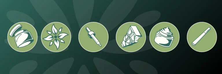 Web banner for Garden Guru with cannabis category icons