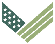Sage green military chevrons with stars icon for veteran discounts